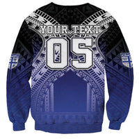 Custom Fiji Drua Sweatshirt Fijian Tapa Pattern