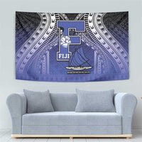 Fiji Drua Tapestry Fijian Tapa Pattern