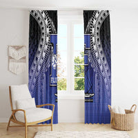 Fiji Drua Window Curtain Fijian Tapa Pattern