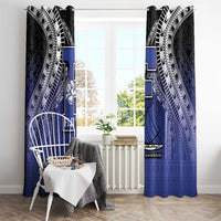 Fiji Drua Window Curtain Fijian Tapa Pattern