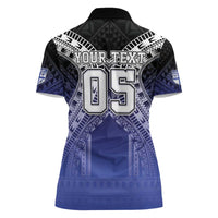 Custom Fiji Drua Women Polo Shirt Fijian Tapa Pattern