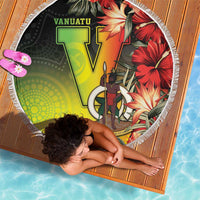 Aboriginal Dot Art Vanuatu Beach Blanket Tropical Flowers