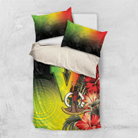 Aboriginal Dot Art Vanuatu Bedding Set Tropical Flowers