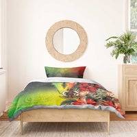 Aboriginal Dot Art Vanuatu Bedding Set Tropical Flowers