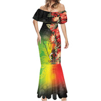 Aboriginal Dot Art Vanuatu Personalised Mermaid Dress Tropical Flowers