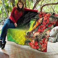 Aboriginal Dot Art Vanuatu Quilt Tropical Flowers