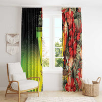 Aboriginal Dot Art Vanuatu Window Curtain Tropical Flowers