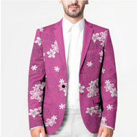 Hawaii Monstera Deliciosa Blazer Pink Plumeria Polynesian Pattern - Polynesian Pride