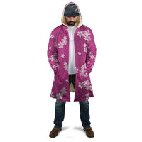 Hawaii Monstera Deliciosa Cloak Pink Plumeria Polynesian Pattern - Polynesian Pride