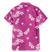 Hawaii Monstera Deliciosa Family Matching Mermaid Dress and Hawaiian Shirt Pink Plumeria Polynesian Pattern - Polynesian Pride