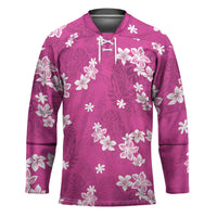 Hawaii Monstera Deliciosa Hockey Jersey Pink Plumeria Polynesian Pattern LT05 Unisex Pink - Polynesian Pride