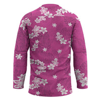 Hawaii Monstera Deliciosa Hockey Jersey Pink Plumeria Polynesian Pattern LT05 - Polynesian Pride
