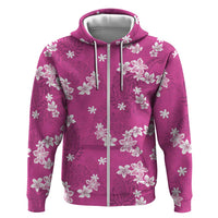 Hawaii Monstera Deliciosa Hoodie Pink Plumeria Polynesian Pattern - Polynesian Pride