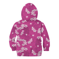 Hawaii Monstera Deliciosa Kid Hoodie Pink Plumeria Polynesian Pattern LT05 - Polynesian Pride