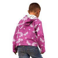 Hawaii Monstera Deliciosa Kid Hoodie Pink Plumeria Polynesian Pattern LT05 - Polynesian Pride
