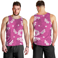 Hawaii Monstera Deliciosa Men Tank Top Pink Plumeria Polynesian Pattern LT05 - Polynesian Pride