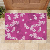 Hawaii Monstera Deliciosa Rubber Doormat Pink Plumeria Polynesian Pattern LT05 Pink - Polynesian Pride