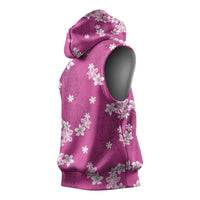Hawaii Monstera Deliciosa Sleeveless Hoodie Pink Plumeria Polynesian Pattern LT05 - Polynesian Pride