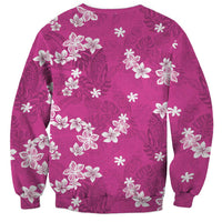 Hawaii Monstera Deliciosa Sweatshirt Pink Plumeria Polynesian Pattern LT05 - Polynesian Pride