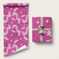 Hawaii Monstera Deliciosa Wrapping Paper Pink Plumeria Polynesian Pattern LT05 58" × 23" Pink - Polynesian Pride