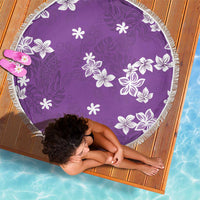 Hawaii Monstera Deliciosa Beach Blanket Purple Plumeria Polynesian Pattern LT05 - Polynesian Pride