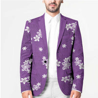 Hawaii Monstera Deliciosa Blazer Purple Plumeria Polynesian Pattern - Polynesian Pride