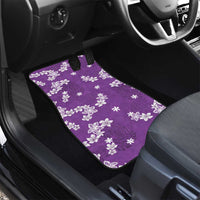 Hawaii Monstera Deliciosa Car Mats Purple Plumeria Polynesian Pattern - Polynesian Pride