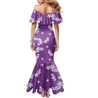 Hawaii Monstera Deliciosa Family Matching Mermaid Dress and Hawaiian Shirt Purple Plumeria Polynesian Pattern - Polynesian Pride