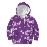 Hawaii Monstera Deliciosa Kid Hoodie Purple Plumeria Polynesian Pattern LT05 Hoodie Purple - Polynesian Pride