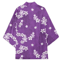 Hawaii Monstera Deliciosa Kimono Purple Plumeria Polynesian Pattern - Polynesian Pride
