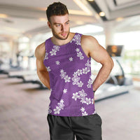 Hawaii Monstera Deliciosa Men Tank Top Purple Plumeria Polynesian Pattern LT05 Purple - Polynesian Pride