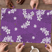 Hawaii Monstera Deliciosa Puzzle Purple Plumeria Polynesian Pattern LT05 - Polynesian Pride