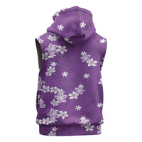 Hawaii Monstera Deliciosa Sleeveless Zip Hoodie Purple Plumeria Polynesian Pattern LT05 - Polynesian Pride