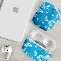 Hawaii Monstera Deliciosa AirPods Case Blue Plumeria Polynesian Pattern LT05 - Polynesian Pride