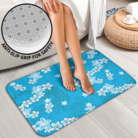 Hawaii Monstera Deliciosa Bathroom Set Blue Plumeria Polynesian Pattern - Polynesian Pride