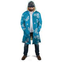 Hawaii Monstera Deliciosa Cloak Blue Plumeria Polynesian Pattern - Polynesian Pride