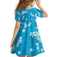 Hawaii Monstera Deliciosa Family Matching Tank Maxi Dress and Hawaiian Shirt Blue Plumeria Polynesian Pattern - Polynesian Pride