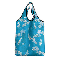 Hawaii Monstera Deliciosa Grocery Bag Blue Plumeria Polynesian Pattern LT05 - Polynesian Pride