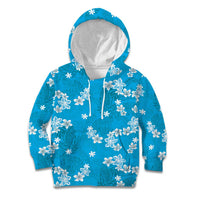 Hawaii Monstera Deliciosa Kid Hoodie Blue Plumeria Polynesian Pattern LT05 Hoodie Blue - Polynesian Pride