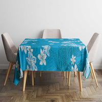 Hawaii Monstera Deliciosa Tablecloth Blue Plumeria Polynesian Pattern LT05 - Polynesian Pride