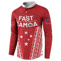 Samoa FAST Button Sweatshirt Forever Proud Samoan Tribal Pattern LT05 - Polynesian Pride
