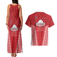 Samoa FAST Couples Matching Tank Maxi Dress and Hawaiian Shirt Forever Proud Samoan Tribal Pattern - Polynesian Pride