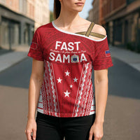 Samoa FAST Cross Shoulder Shirt Forever Proud Samoan Tribal Pattern LT05 - Polynesian Pride