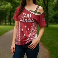 Samoa FAST Cross Shoulder Shirt Forever Proud Samoan Tribal Pattern LT05 - Polynesian Pride