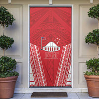 Samoa FAST Door Cover Forever Proud Samoan Tribal Pattern - Polynesian Pride
