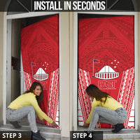 Samoa FAST Door Cover Forever Proud Samoan Tribal Pattern - Polynesian Pride