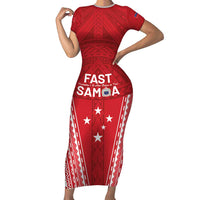 Samoa FAST Family Matching Short Sleeve Bodycon Dress and Hawaiian Shirt Forever Proud Samoan Tribal Pattern - Polynesian Pride