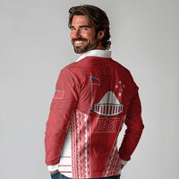 Samoa FAST Long Sleeve Polo Shirt Forever Proud Samoan Tribal Pattern LT05 - Polynesian Pride