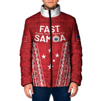 Samoa FAST Padded Jacket Forever Proud Samoan Tribal Pattern LT05 Men Red - Polynesian Pride