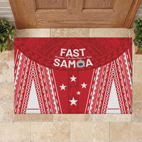 Samoa FAST Rubber Doormat Forever Proud Samoan Tribal Pattern LT05 Red - Polynesian Pride